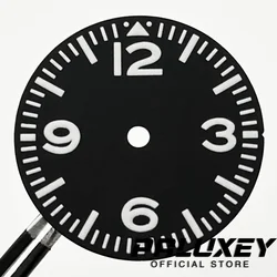 29mm Black Watch Dial Green Luminous Watch Faces Fit NH35 NH36 PT5000 ETA 2824 2836 Miyota 8215 8205 821A DG2813 3804 Movement