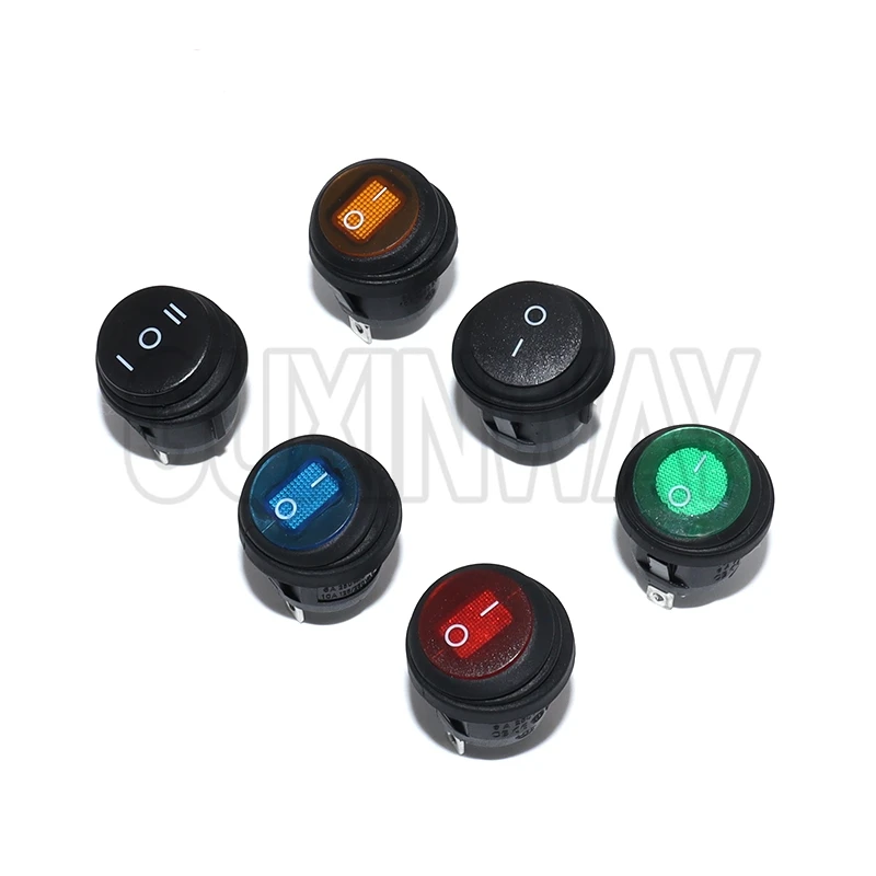 1 Stück 3-Pin-Wippschalter 6A 10A 250V 125V AC LED Ein/Aus Wasserdichter Fahrzeug- und Bootsschalter Runder Schalter SPST