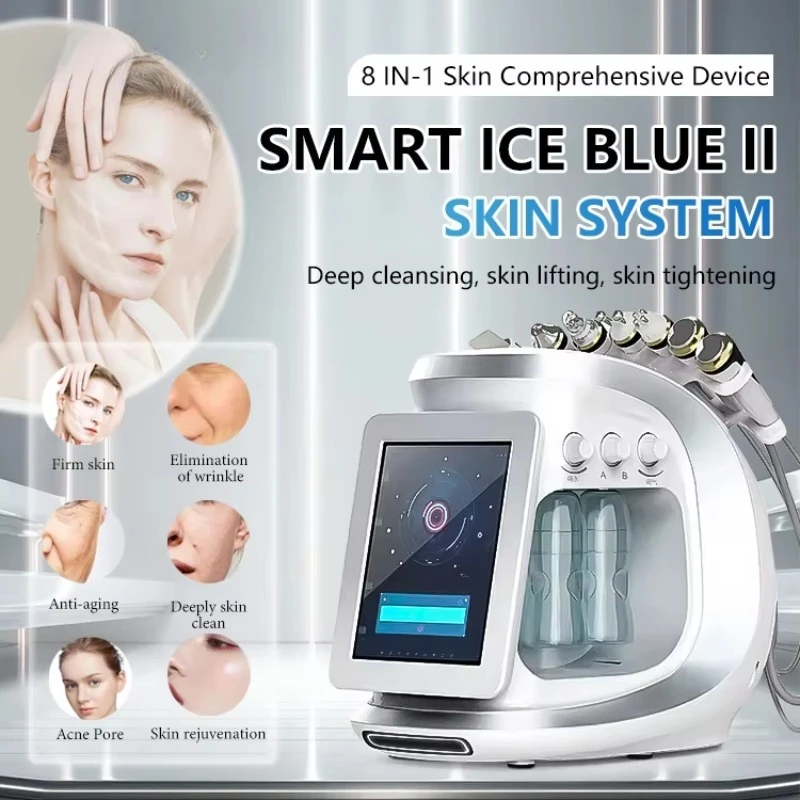 Portable Smart Ice Blue II Skin Rejuvenation Cleaning Face Skin Care Machine Hydro Dermabrasion Blackhead Remove for Salon
