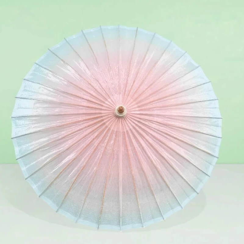 

전통감성수제기름종이 우양산 청록 그라데이션 Artistic Photography Dance Prop Retro Folding Umbrella Classical Hanfu Cheongsam Parasol UV Protection