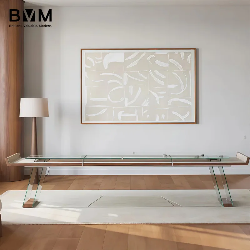 Tempered Glass Shovel Ball Table, Clear Design for Home and Club Use, Durable and Stylish Foosball Table, 7.2ft Regulation Size
