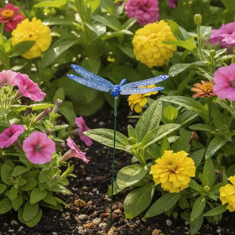 5/10pcs 3D Dragonfly Outdoor Decor Waterproof Vibrant Color Yard Ornament for Flower Arrangement Planter Patio Garden