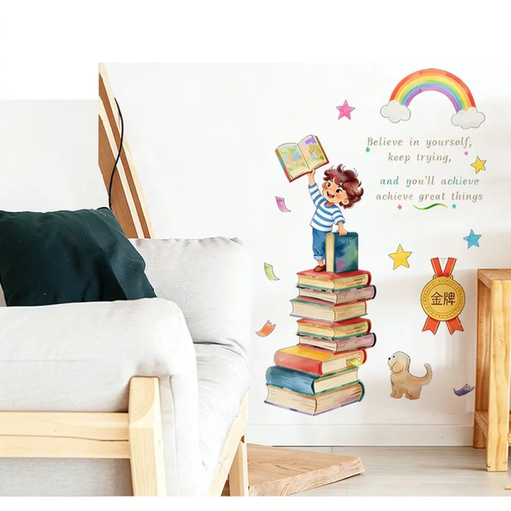 Motivational English Phrases Wall Sticker Removable PVC Decal Educational Kids Bedroom Decoration Classroom Study Area