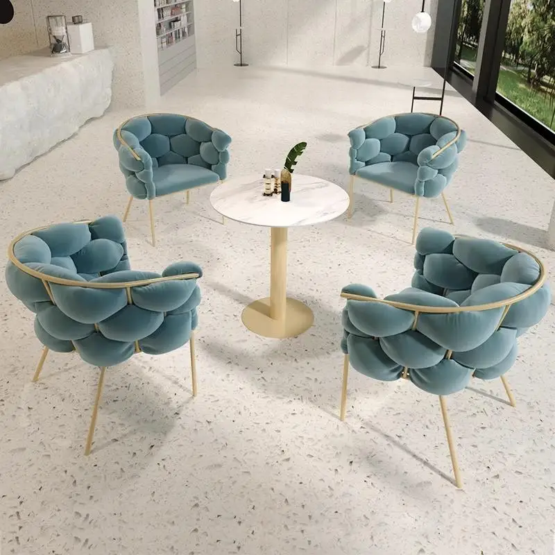 Negotiate reception tables and chairs office meeting guests small round table milk tea shop business sales office