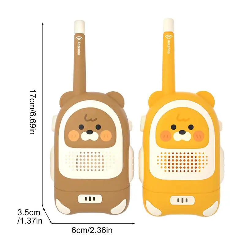 Kids Walkie Talkies 2pcs Cartoon Design Rechargeable Cartoon Walkie Talkies Attractive Decorative Intercom Long Range Radio Toys