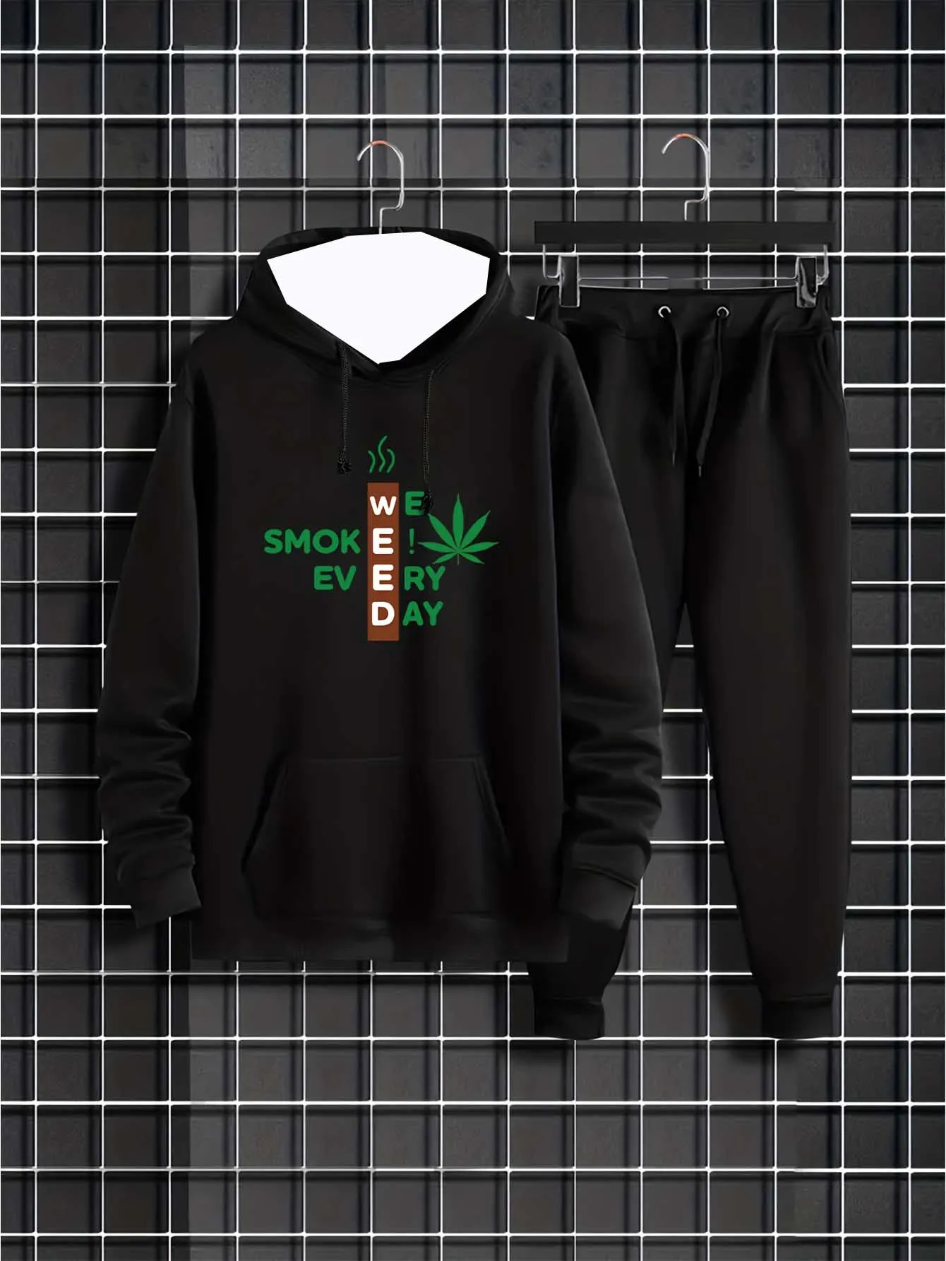 

25Autumn and Winter New Y2K Men's Sports Set Ins Simple 3D Printed Fashion Suitable for Men's Street Daily Versatile 2-piece Set