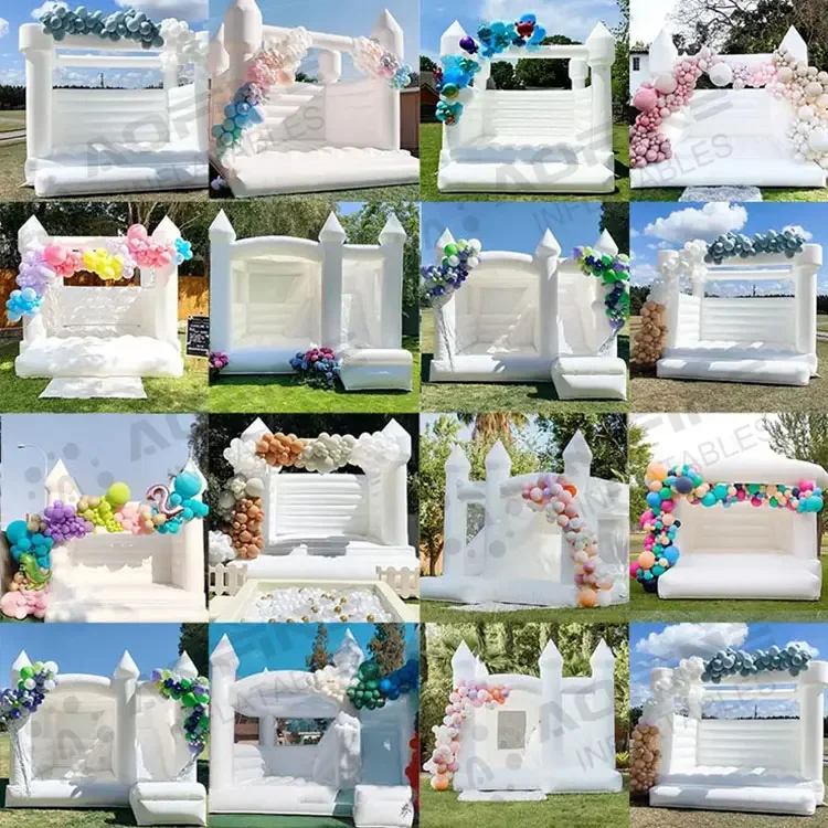 inflatable snow white castle covered mini white inflatable castle for sale