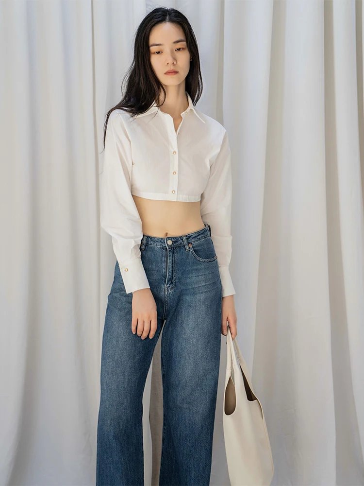 

Lumbini Sli Early Autumn Women's ort Crop Top Long Sve irt Sweet And Spicy Design High Waist Ultra ort Length