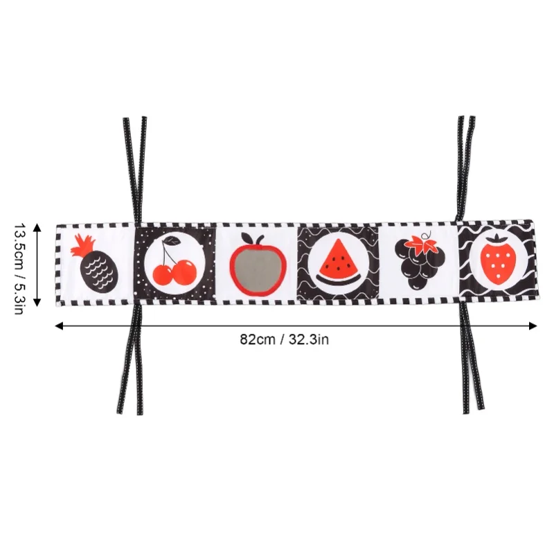كتاب ناعم عالي التباين باللونين الأبيض والأسود، كتاب قماشي محمول للأطفال، لعبة تعليمية مبكرة، هدية عيد ميلاد، حشرة #2