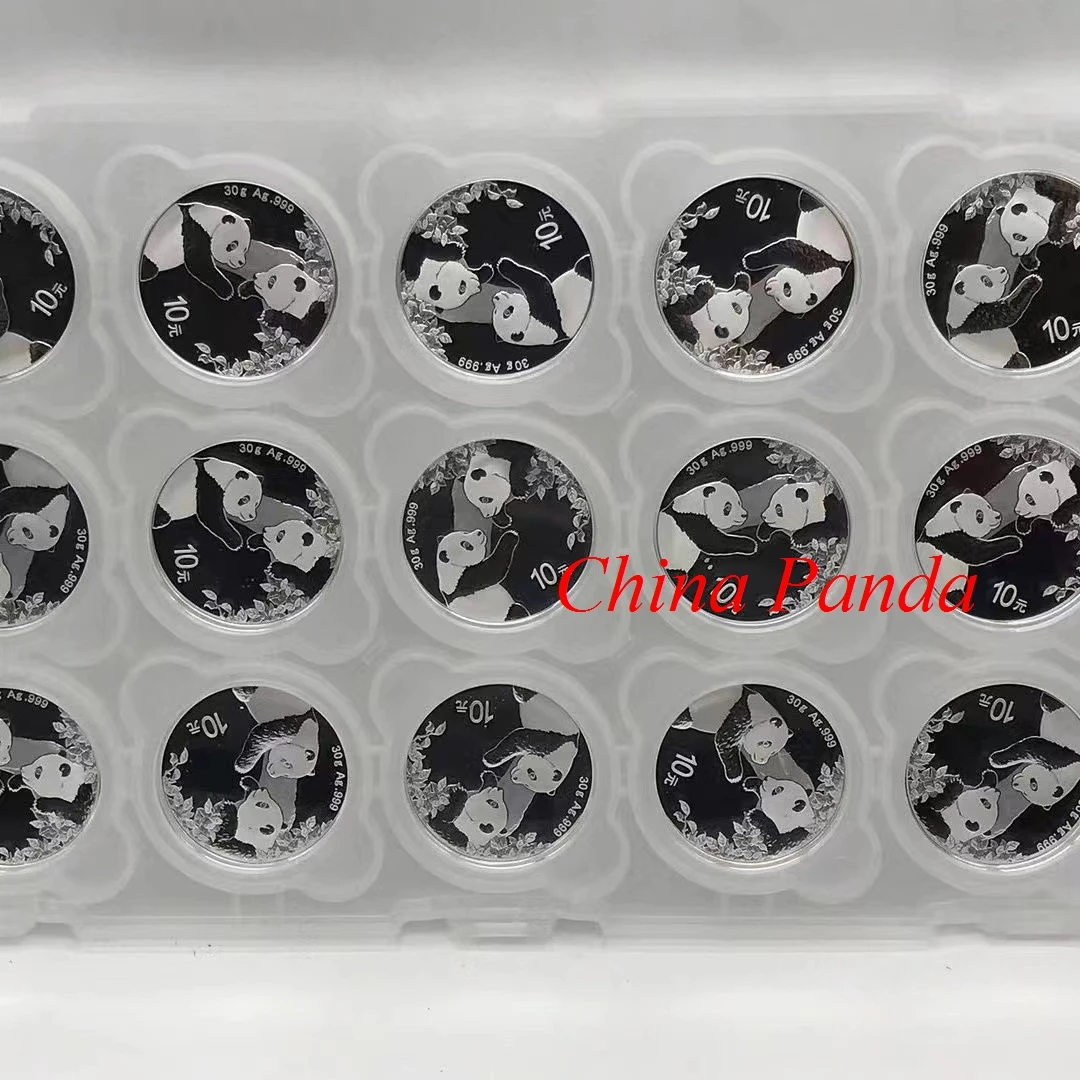 2023 China Panda Silver Coin 30g Ag .999 Full Page 15 PCS Commemorative Coins New Year Christmas Gifts 10 Yuan