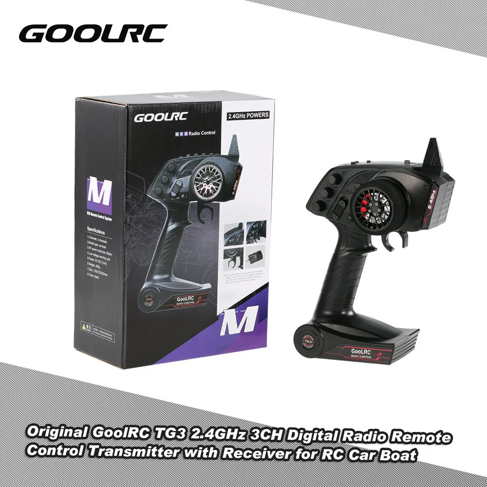 GoolRC 디지털 라디오 리모컨 송신기, RC 자동차 보트용 리시버 포함, TG3, 2.4GHz, 3CH