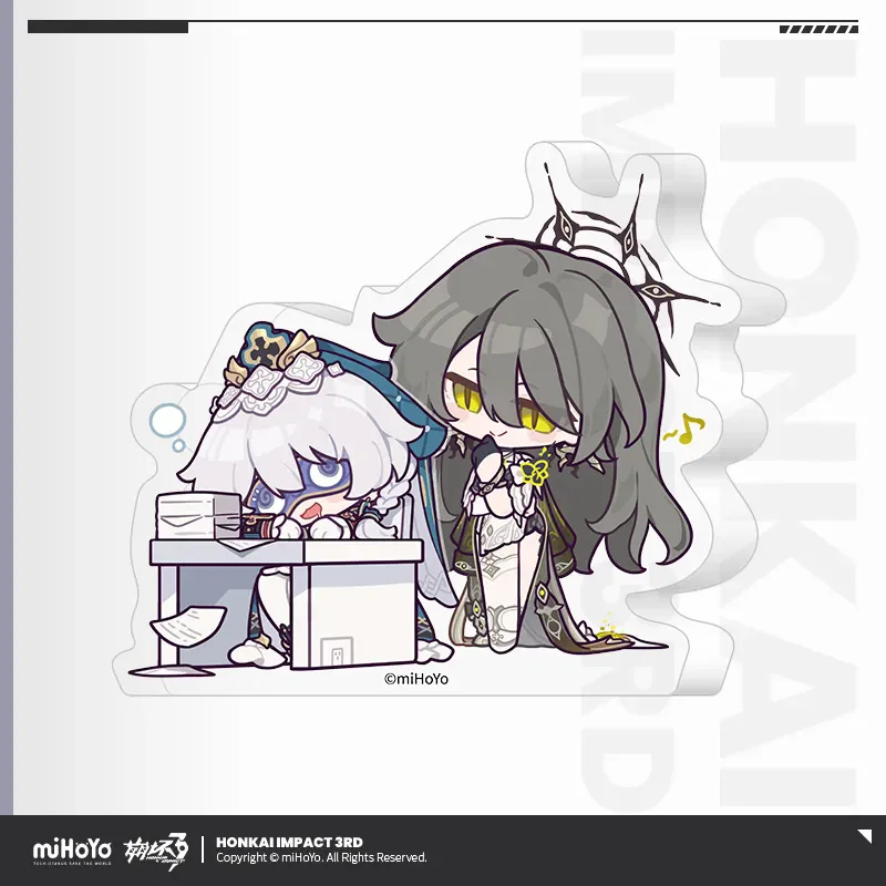 لعبة MiHoYo الرسمية Honkai Impact 3rd Kiana Raiden Mei Bronya Theresa Q-version لوحة لافتة أكريليك سميكة صغيرة هدية عيد الميلاد
