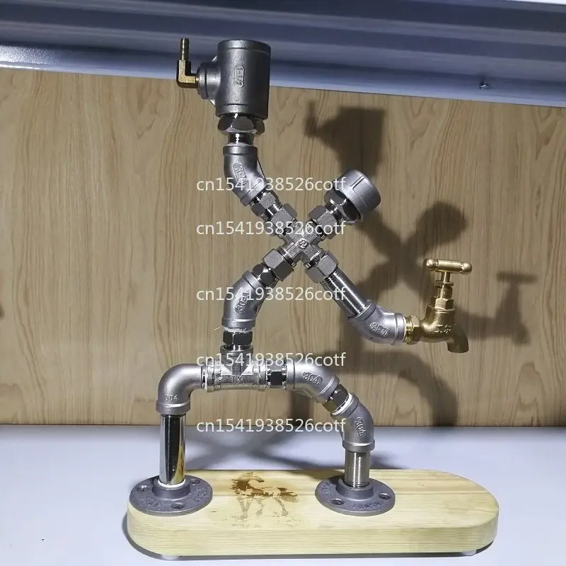 Water Pipe Robot Personalized Creative Retro Bar Cafe Decoration Wine Rack Wine Divider