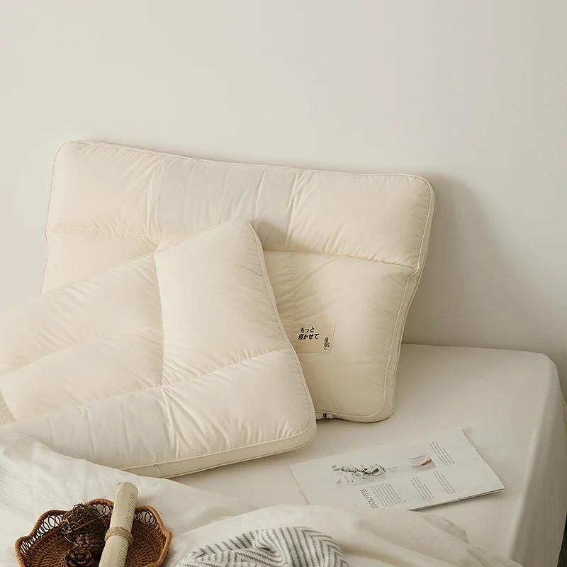 

Японская подушка из чистого хлопка, экологичная, с поддержкой шеи, для односпальной кровати, с наполнителем, для домашнего использования, продается парой