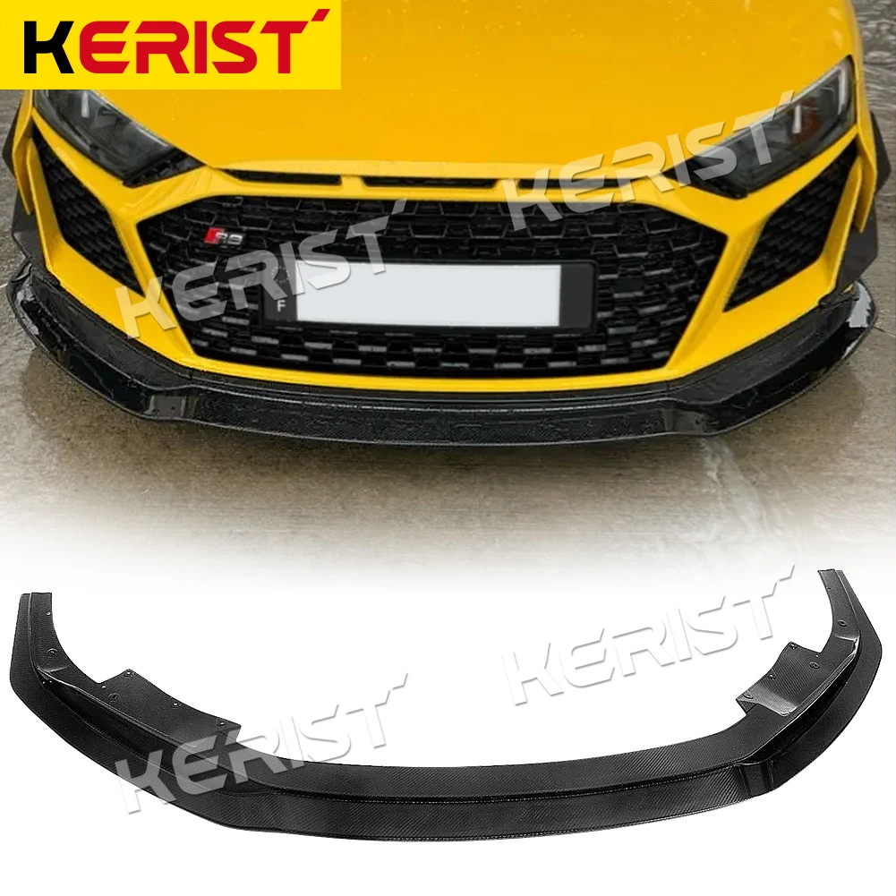 Carbon Fiber Front Bumper Lip Canards for Audi R8 V8 V10 Coupe Spyder 2019-up