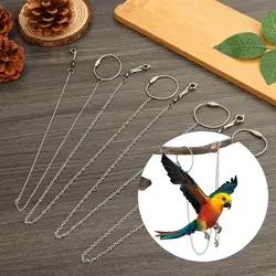 Bird Parrot Foot Chain Stainless Steel Ankle Foot Ring Stand Chain Outdoor Flying Training Bird Accessories 4 Size