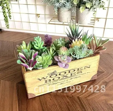 Fake Mini 18pcs Artificial Flocking Succulent Plants Unpotted Lotus Succulents Plant Landscape Decorative Garden Arrange Decor