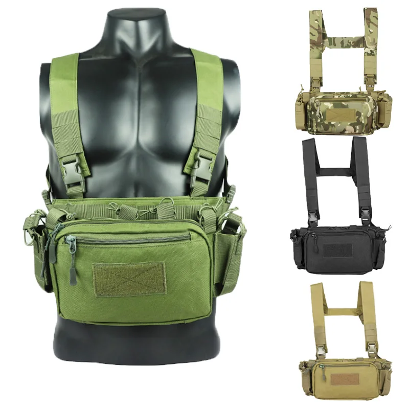 Tactical Airsoft Vest Exército Peito Rig Armadura Transportadora X Harness Rifle Pistola Revista Bolsa 5.56 7.62 Saco de caça ao ar livre