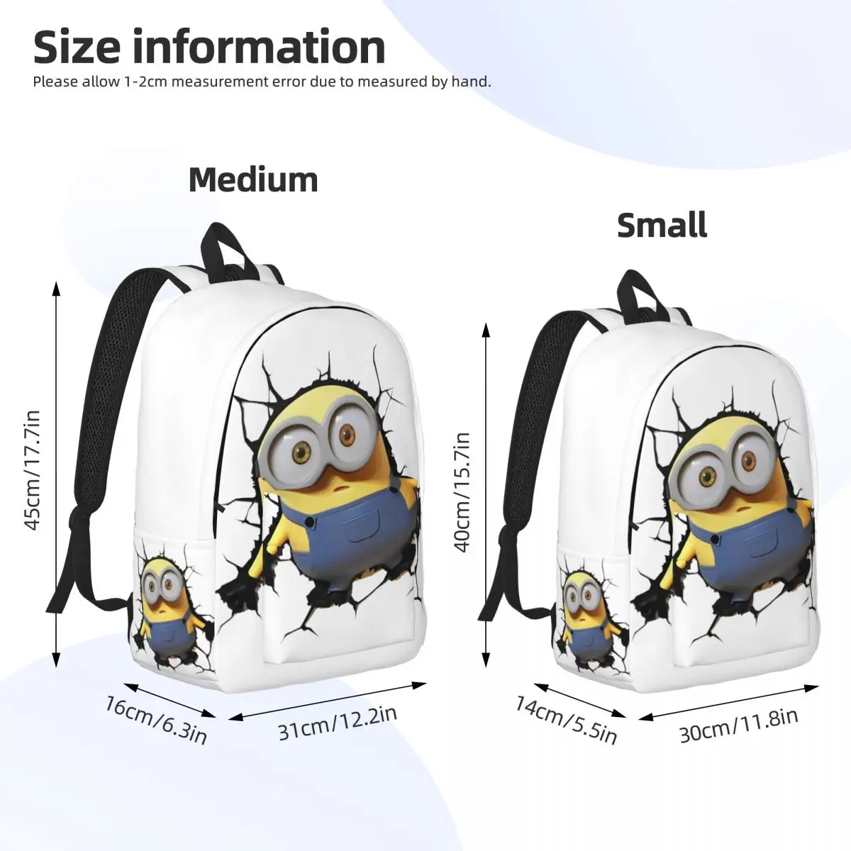 Minions Shocking Cattivissimo Me Zaino per uomo Donna Scuola Business Daypack 2024 Cartoon Nuova borsa a tracolla per laptop leggera