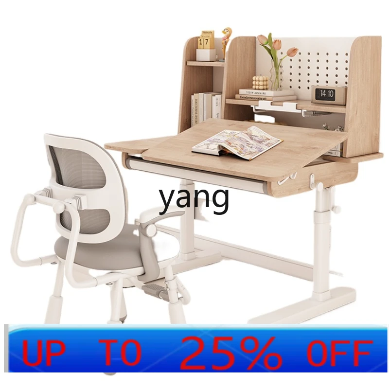 CX Children's Study Desk Adjustable Primary School Student Home Writing Solid Wood Combination Homework Desk