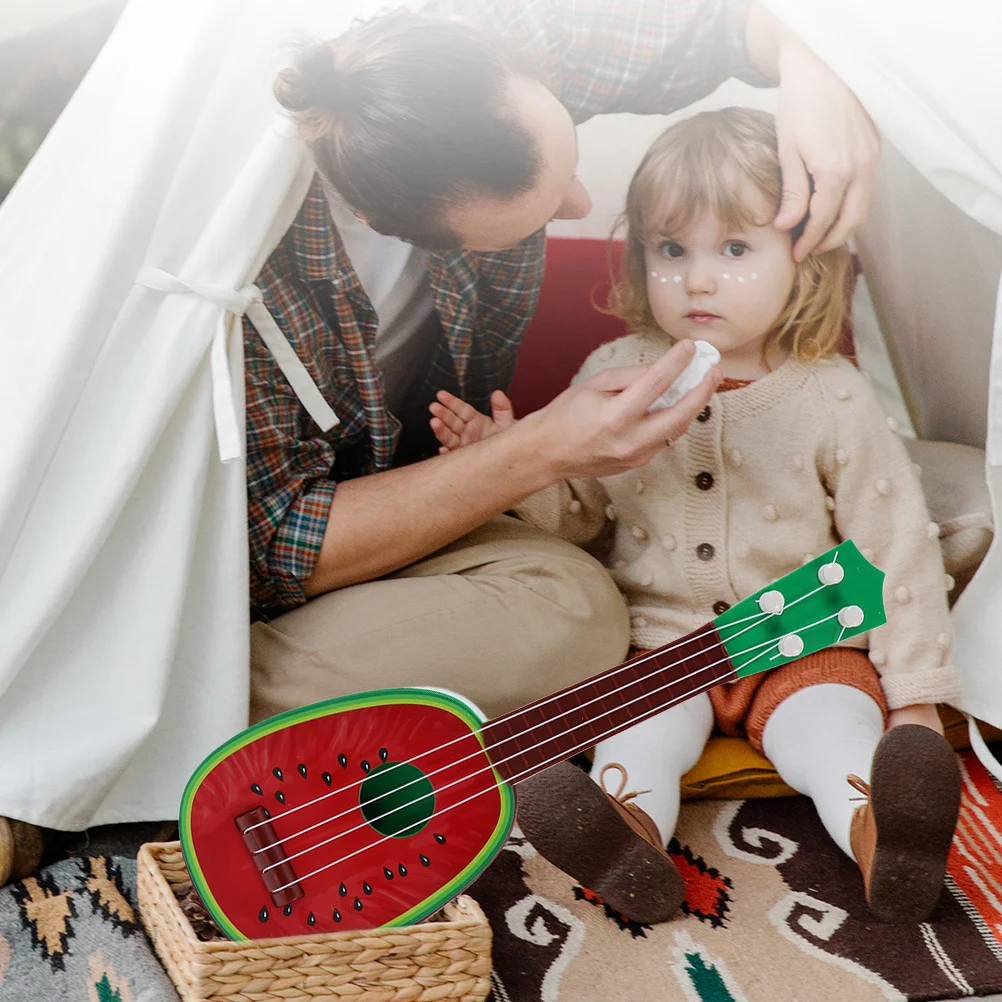 2 pçs música guitarra cordas instrumentos crianças instrumentos musicais de plástico presentes aprendizagem precoce brinquedos guitarra mini brinquedos musicais