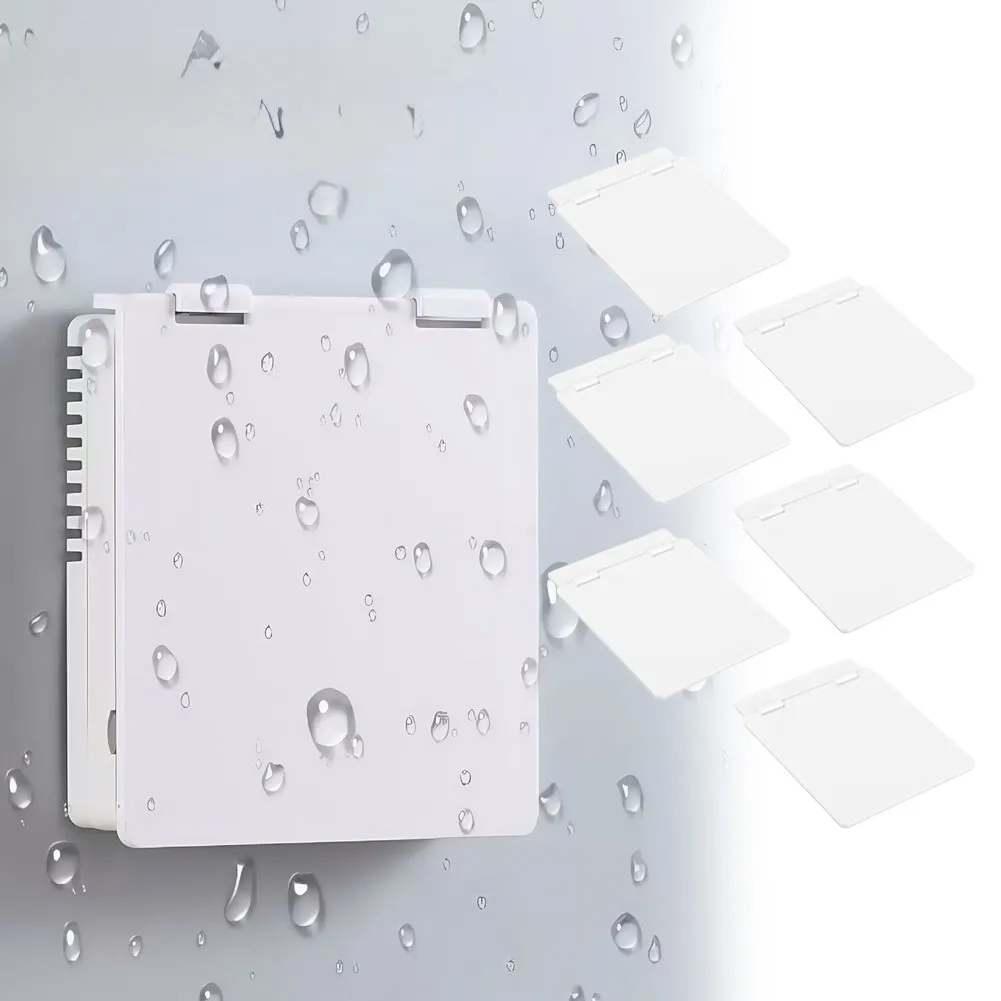 6PCS For Acrylic Switch Panel Cover 87x91mm Hinged Dustproof Protector For Home Office Air Conditioner Thermostat Accessories