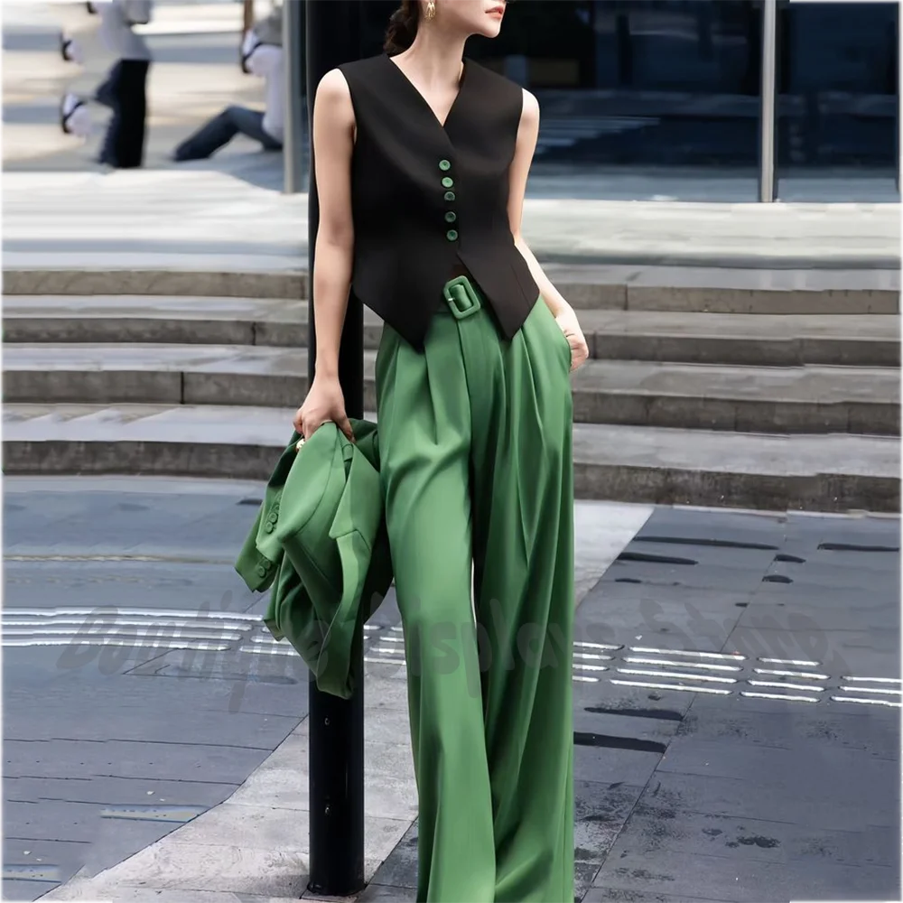 Yeşil 3 Parça Kadın Takım Elbi - Tailored Trouser Wide incelemesi ve fiyatı