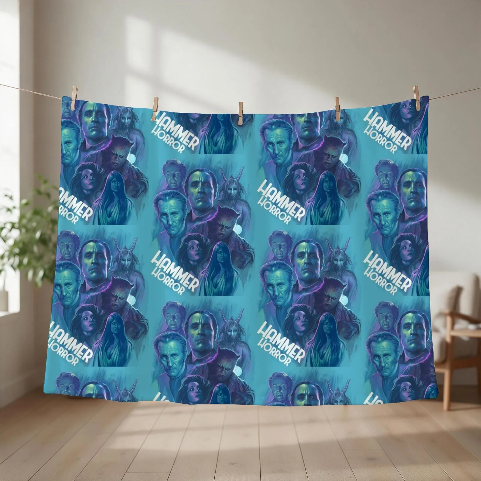 Hammer Horror Montage Throw Blanket couch cozy soft plush fuzzy picnic outdoor blanket
