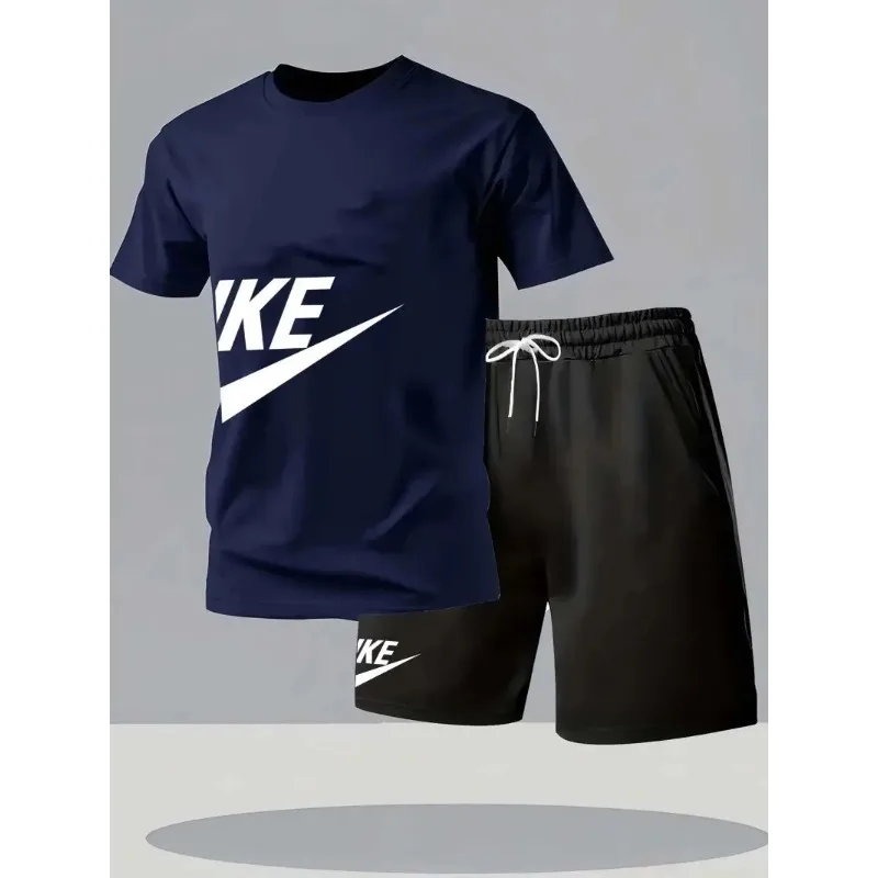 Fitness training dedicated men two piece set, stretch and breathable, adapt to all kinds of gym movements.