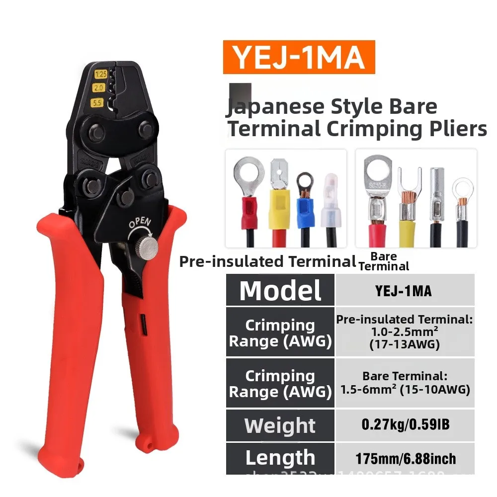 For Secure Wire Connections Terminal Crimping Pliers Insulated Terminal Crimper for Professional Grade Tool Ratchet Mechanism