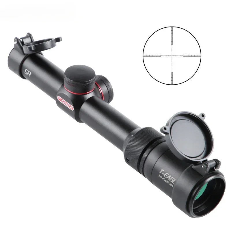 

SR1.5-5X20 WA HK RiflesScope Duplex Reticle Rifle Scope Tactical Optical Gun Sight Shock Proof with Cover Any Hunting Rifle