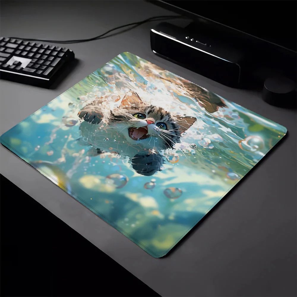 Cute Kitten Gaming Laptops Small Desk Pad Mouse Computer Mat Pad on the Table Deskmat Pc Accessories Mousepad Gamer Mausepad