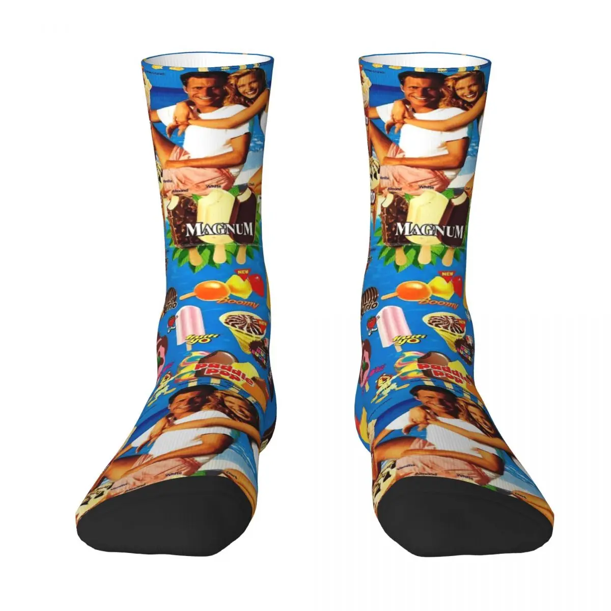 Sweet Ice Cream Socks British Casual Stockings Winter Anti Bacterial Men's Socks Warm Soft Printed Cycling Socks