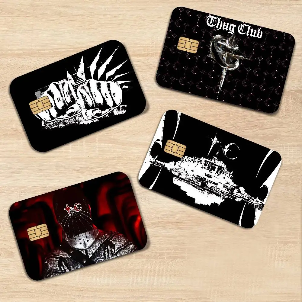 Thug Club Brand Logo Anime Spend or Save Funny Shell On Off Ultra Thin No Fade Sticker Skin Cover Film for Debit Credit Card