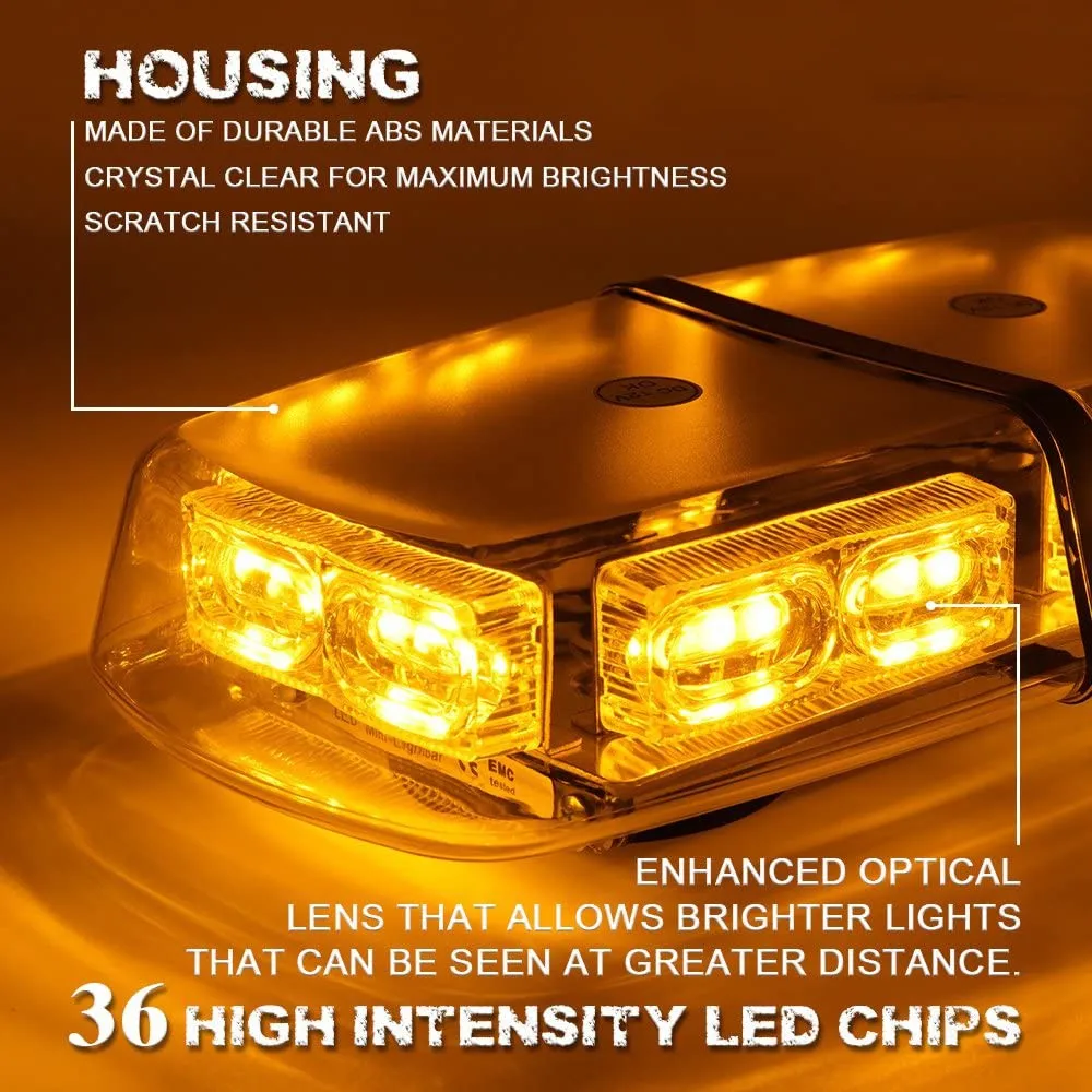 Super bright Amber white 36 LED lamp Strobe Beacon Light Flashing Emergency Hazard Warning Truck The roof lights