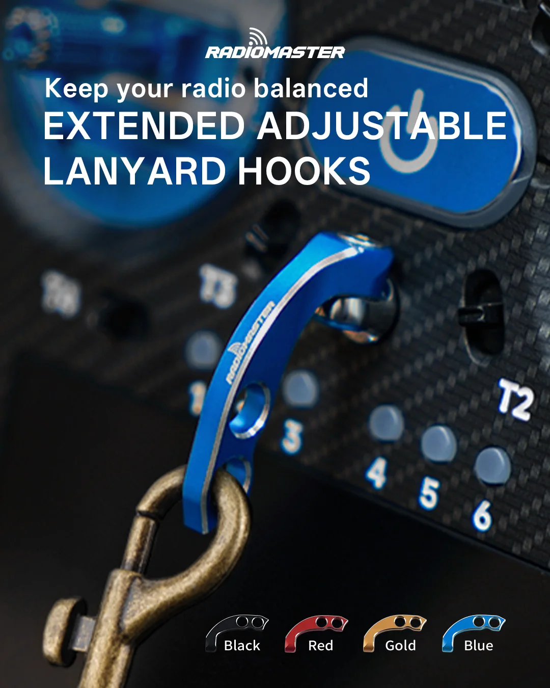 Radiomaster Extended CNC Aluminum Lanyard Hook For TX15 TX16S MK3