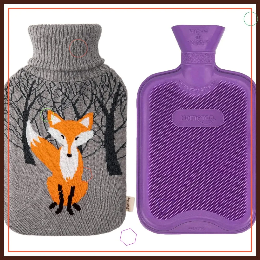 

Классическая резиновая грелка с милым вязаным чехлом в виде лисы для уютного комфорта