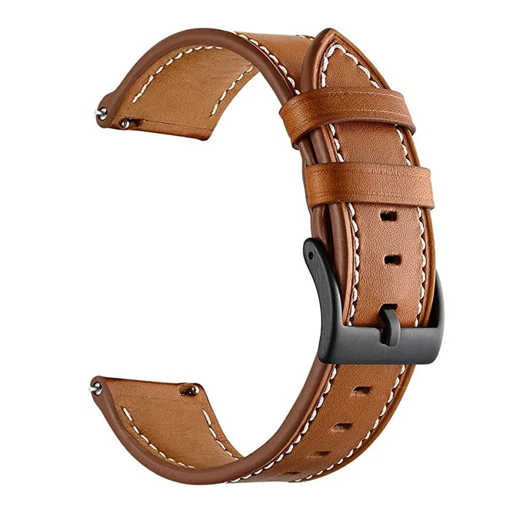 22mm Leather Band For Huami Amazfit 4/3/3 pro/2e/2 Smart Watch Straps for Amazfit GTR 47mm Stratos 3 Easyfit Watchbands Bracelet