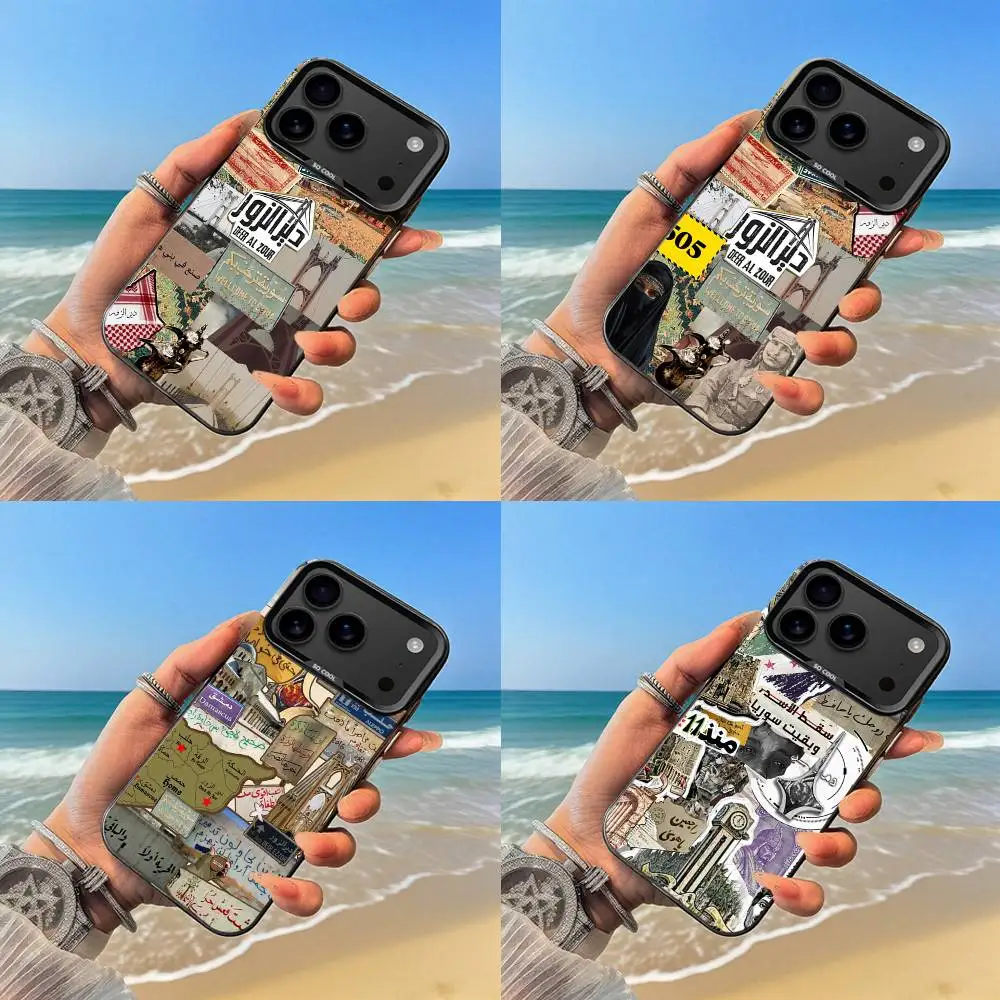 

515 Deir ez-Zor Syria Map Phone Case Black case for iPhone17,16,15,14,13,12,Pro,Max,Plus,E,SE4,Air,Mini