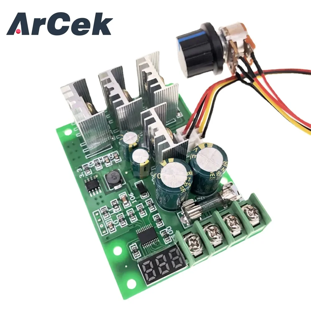 DC 6-60V 30A PWM DC Motor Speed Controller Control Governer 12V 24V 36V DC 6V-60V Adjustable LED Digital Motor Speed Regulator