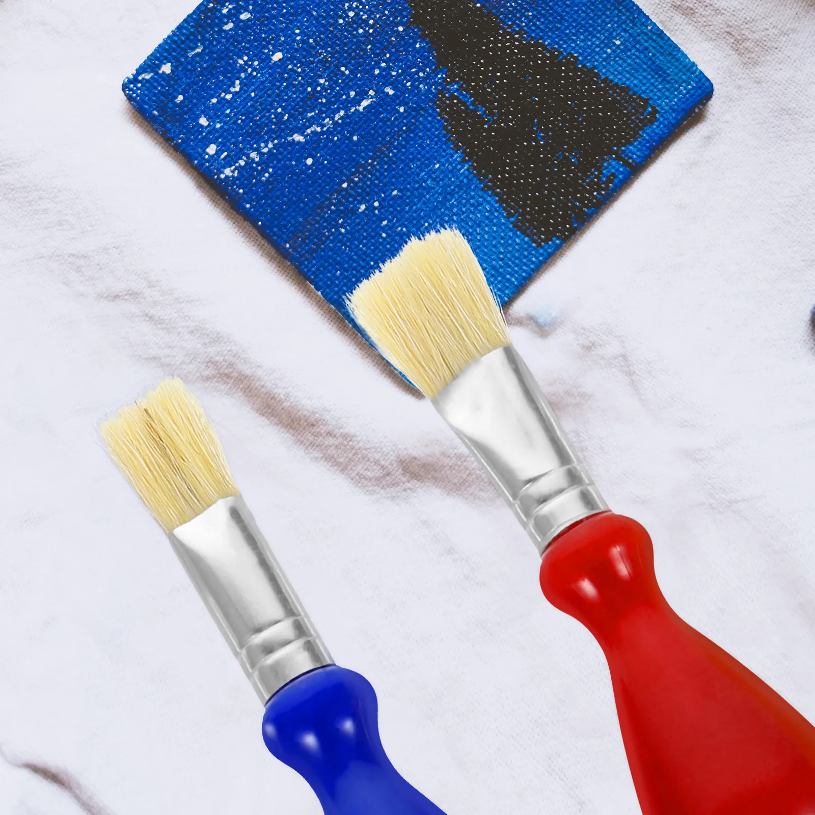 Ensemble de pinceaux de peinture à l'huile à manche court, pinceaux légers pour enfants, peinture sur toile, aquarelle, Gouache, 6 pièces