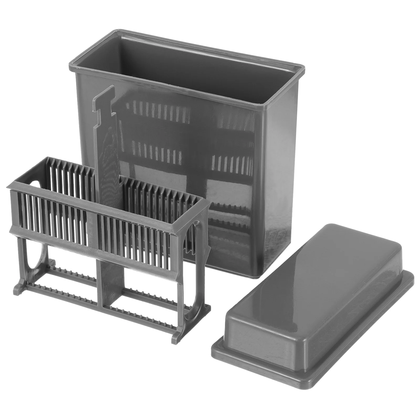 Slots Microscope 24 Slots Microscope Slides Staining Rack Plastic Slides Staining Jar Dyeing Tank Laboratory Supplies