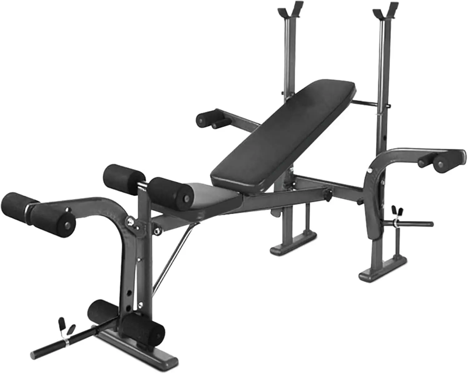 

Adjustable Weight Bench 4 in 1 Bench Press Rack with Weights and Bar Set Heavy-Duty Dual-function Weight Bench with Leg Extensio