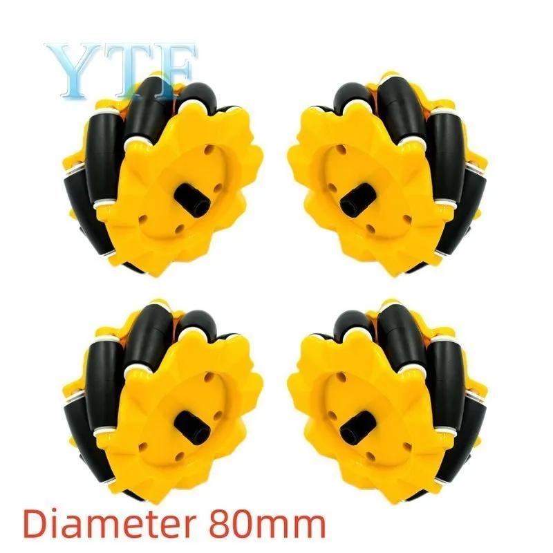 4pcs/lot 48mm 60mm 80mm 97mm High Hardness Plastic Mecanum Wheel Omni-Directional for TT Motor Smart Robot Car with 6mm hubs