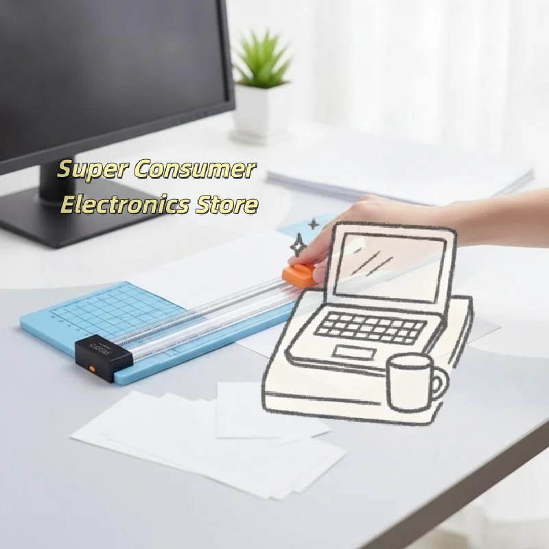 Small Double Sided A4 Paper Cutter Portable Sharp Trimmer for Student Art Class Office Document Photo Cutting Use