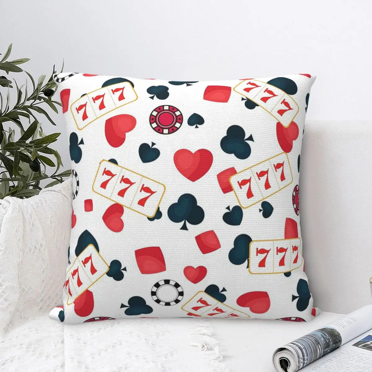 

Poker Slot Machine Pattern Pillowcase Pillows Cover Cushion Comfort Throw Pillow Sofa Decorative Cushions Used for Home Bedroom