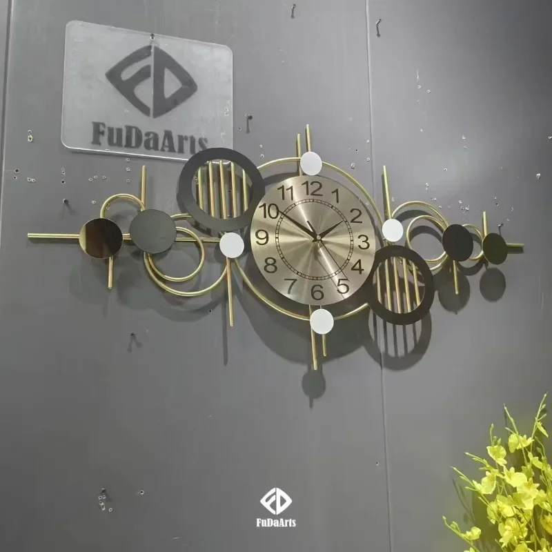 89*42 Large Dropshipping Products 2024 Modern Luxury Wall Hanging Clock Decorative Large Metal Wall Watch Clock Home Decor