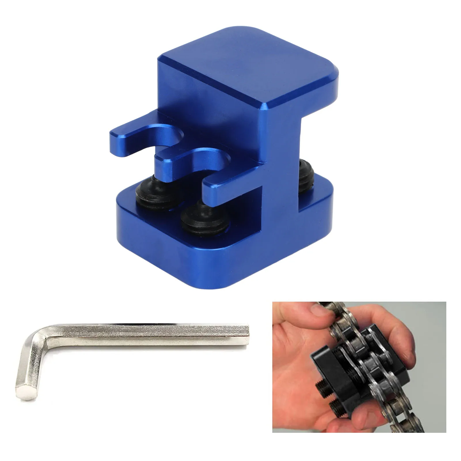 5 Series Chain Master Chain Press Tool for Motorcycles and ATVs: Made of aluminum alloy and steel, durable and portable.