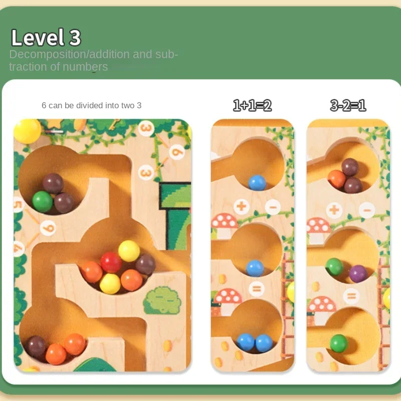 Montessori Puzzle Toys Maze Board Learning Color Counting Number Classification Wooden Educational Toys Sorting Games Kids Gifts