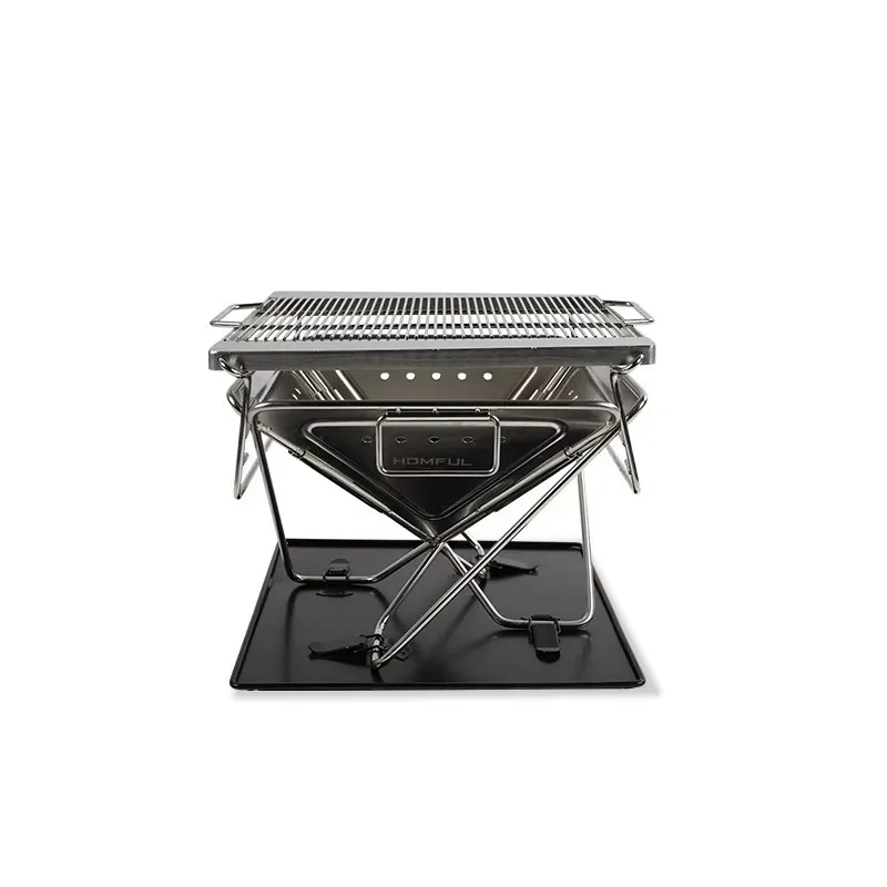 

【Best-selling】Iron Modern Auto Ignition Picnic Outdoor Camping Portable Barbecue Oven Folding Stove Non-Stick Grilling Surface E